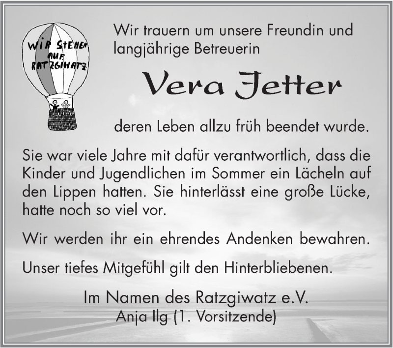  Traueranzeige für Vera Jetter vom 20.06.2018 aus Hohenzollerische Zeitung