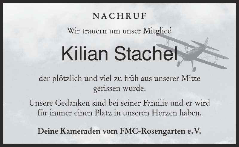  Traueranzeige für Kilian Stachel vom 15.10.2021 aus Haller Tagblatt