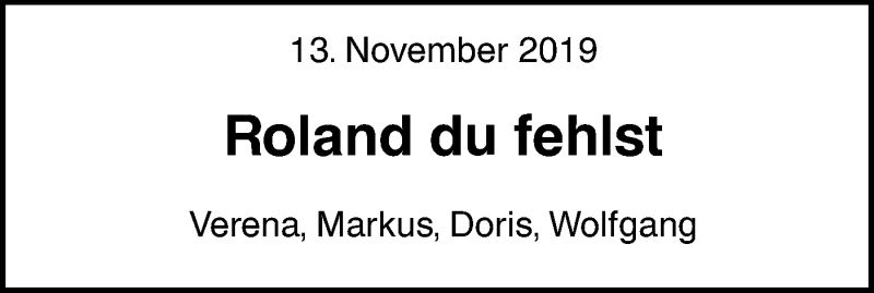 Traueranzeige für Roland Steidl vom 13.11.2021 aus SÜDWEST PRESSE Ausgabe Ulm/Neu-Ulm