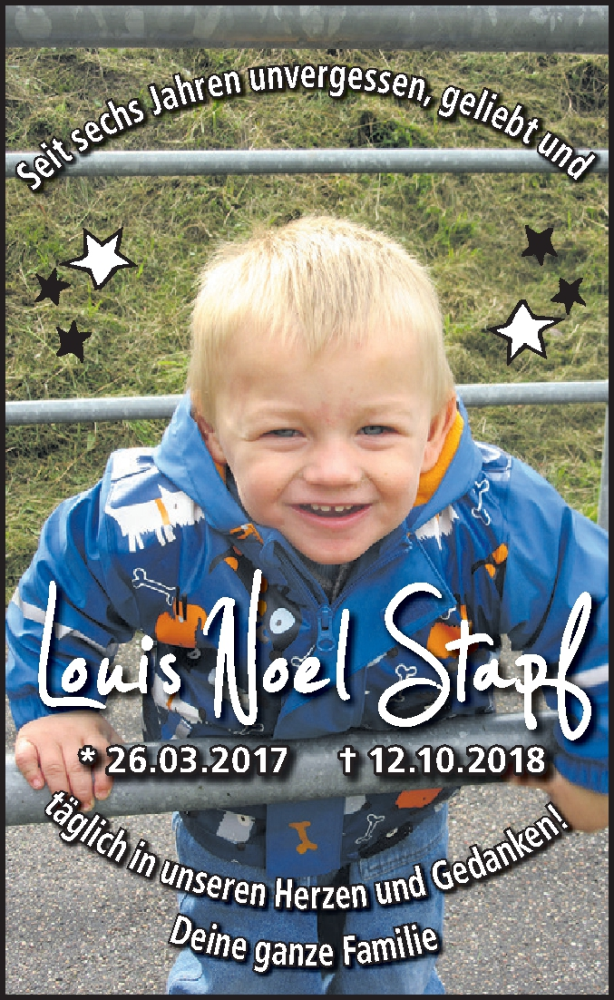  Traueranzeige für Louis Noel Stapf vom 12.10.2024 aus Haller Tagblatt