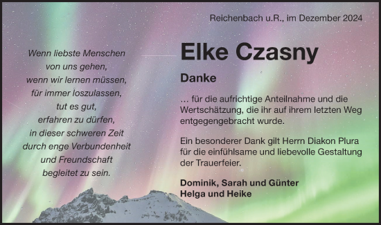 Traueranzeige von Elke Czasny von NWZ Neue Württembergische Zeitung