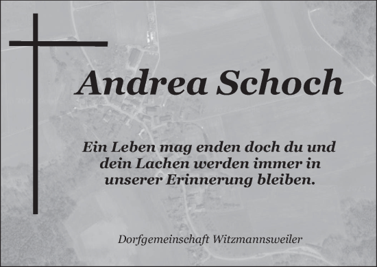 Traueranzeige von Andrea Schoch von Haller Tagblatt