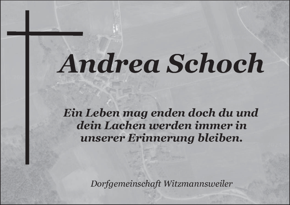  Traueranzeige für Andrea Schoch vom 17.02.2024 aus Haller Tagblatt