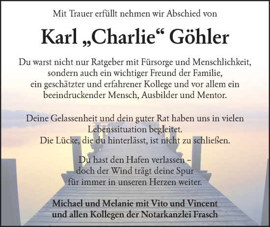 Traueranzeige von Karl Göhler von Hohenloher Tagblatt