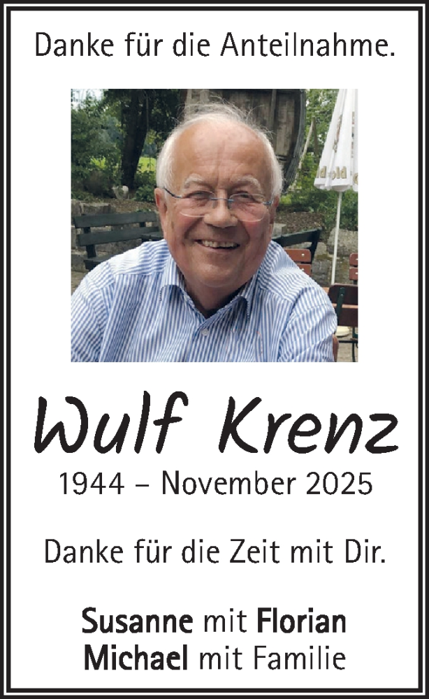  Traueranzeige für Wulf Krenz vom 20.12.2025 aus Geislinger Zeitung