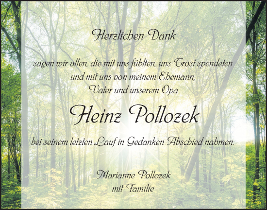 Traueranzeige von Heinz Pollozek von SÜDWEST PRESSE Ausgabe Ulm/Neu-Ulm