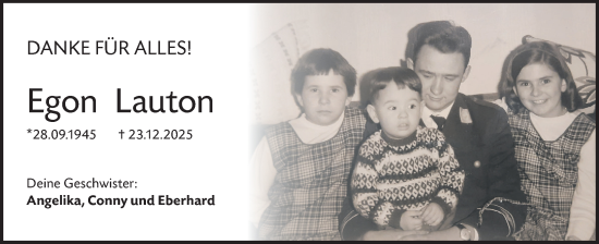 Traueranzeige von Egon Lauton von Hohenloher Tagblatt