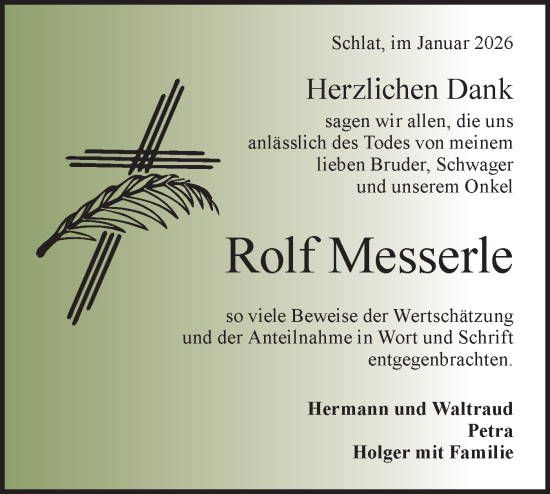 Traueranzeige von Rolf Messerle von NWZ Neue Württembergische Zeitung
